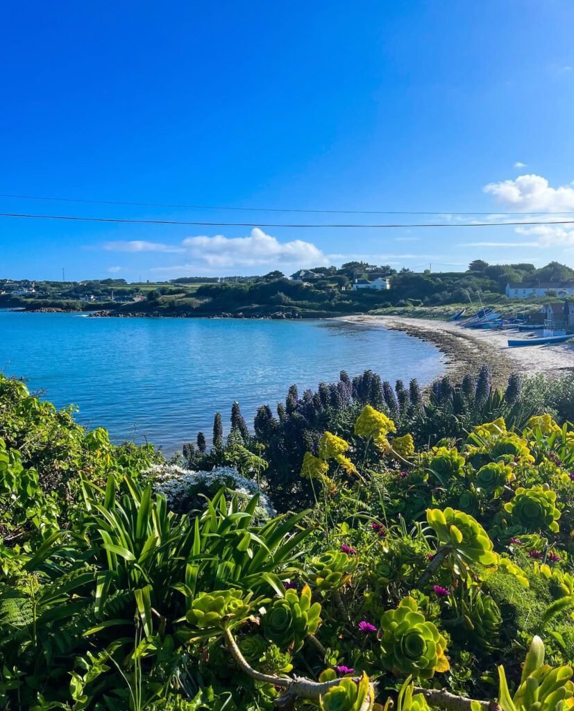 Picture of Porthmellon beach, where Scilly Carts is based.